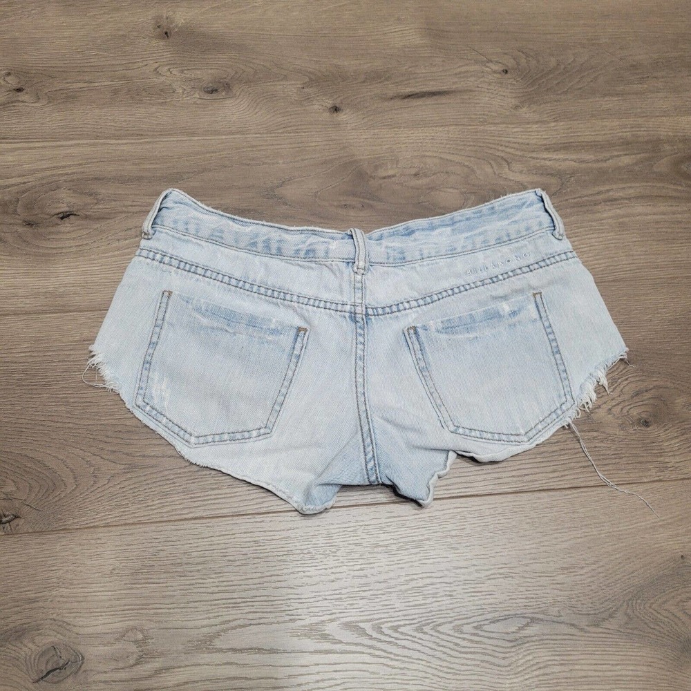 Billabong Shorts Womens 5 Blue Laneway Denim Jean Distressed Cut Off Classiccore